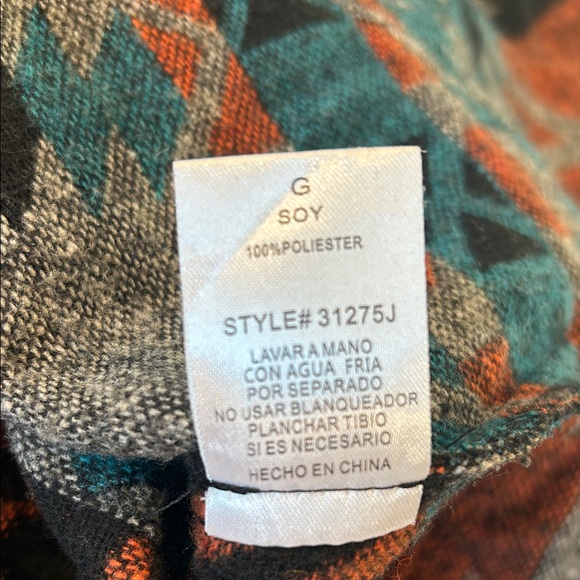 Women's Boho Aztec Western Pattern Button Up Jacket Shacket Large - Picture 9 of 16